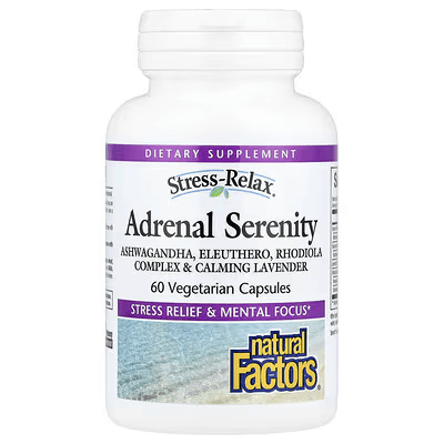 Natural Factors Stress-Relaxֲ® Adrenal Serenity, 60 Vegetarian Capsules